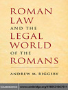 Roman Law and the Legal World of the Romans (eBook)